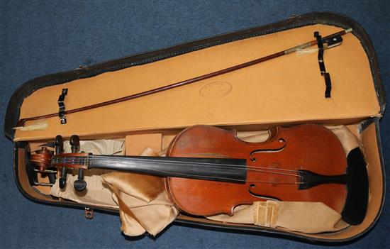 An early 20th century viola, The Apollo, c.1912, 26in., with later case